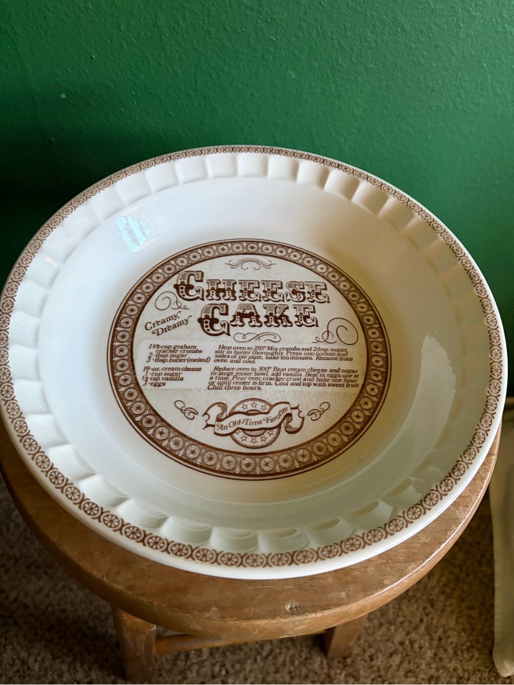 Vintage Royal China by Jeannette "Country Harvest" Cheesecake Pie Plate